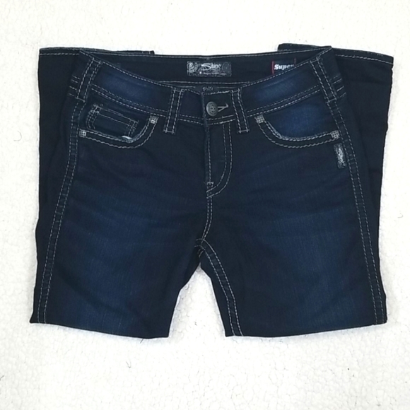 Silver Suki Women's Jeans Size 29 Mid Rise Capri Dark Wash - Picture 4 of 8